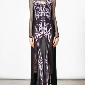 killstar ribcage mesh maxi dress avril lavinge collab